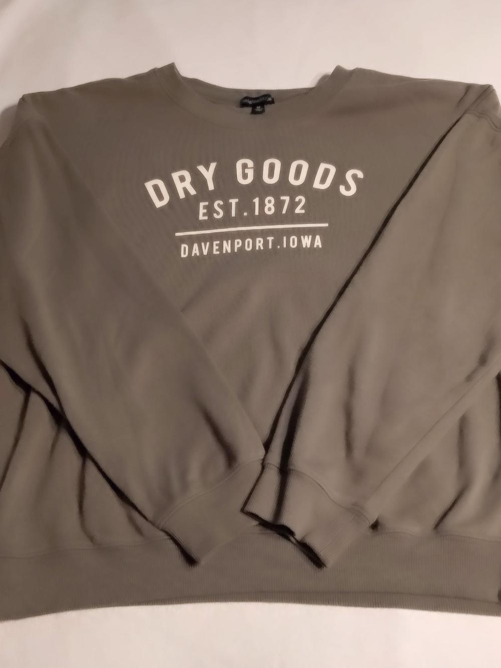 Dry Goods Est.1872 Davenport Iowa Olive Crewneck Sweatshirt